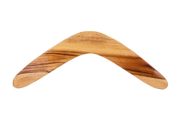 Wooden Boomerang stock photo
