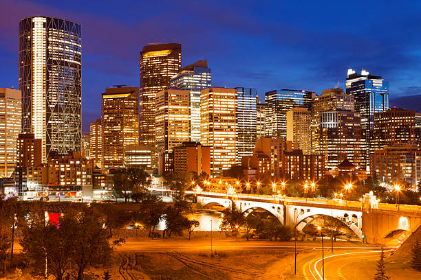 istock Skyline of Calgary, Alberta, Canada at night 187987055