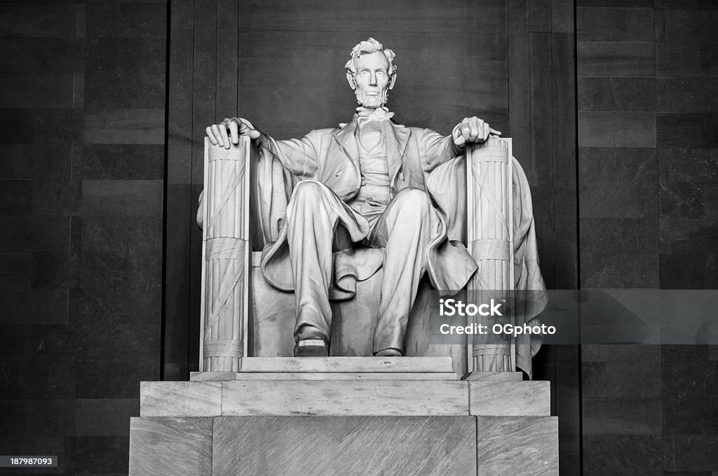 Abraham Lincoln Memorial A monochrome image of the statue in the Abraham Lincoln Memorial in Washington, DC. Abraham Lincoln Stock Photo