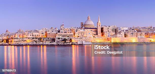 St Pauls Anglican Cathedral And Carmelite Church At Valletta Malta Stock Photo - Download Image Now