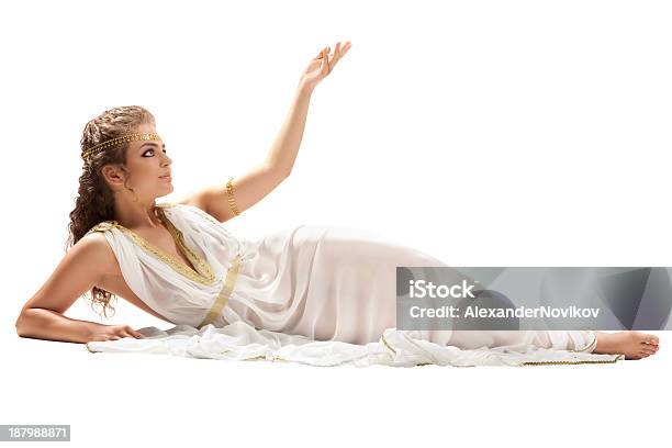 시리즈 클래식 그리스 가디스 튜닉과 전통 토가에 대한 스톡 사진 및 기타 이미지 - 토가, 여자, 한 명의 여자만