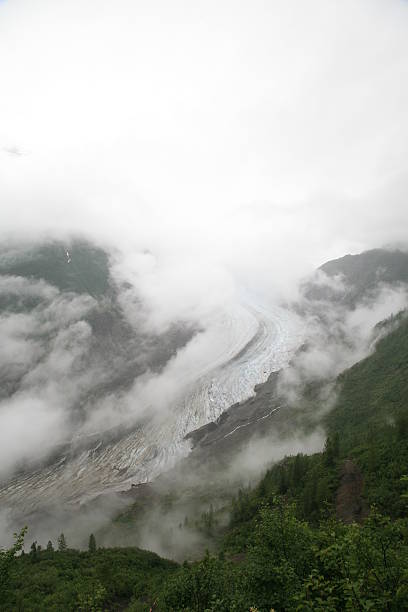 Salmon Glacier, north of Stewart, British Columbia, Canada. Salmon Glacier is located approximately 25 km north of Hyder, Alaska and Stewart, BC, Canada. This photo was taken in July, 2006. salmon glacier stock pictures, royalty-free photos & images