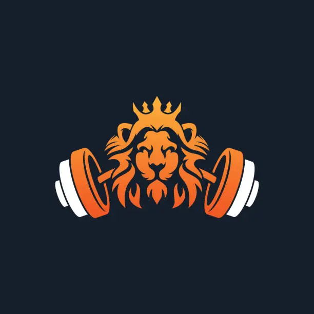 Vector illustration of Royal Lion Gym Design Symbol Template Flat Style Vector