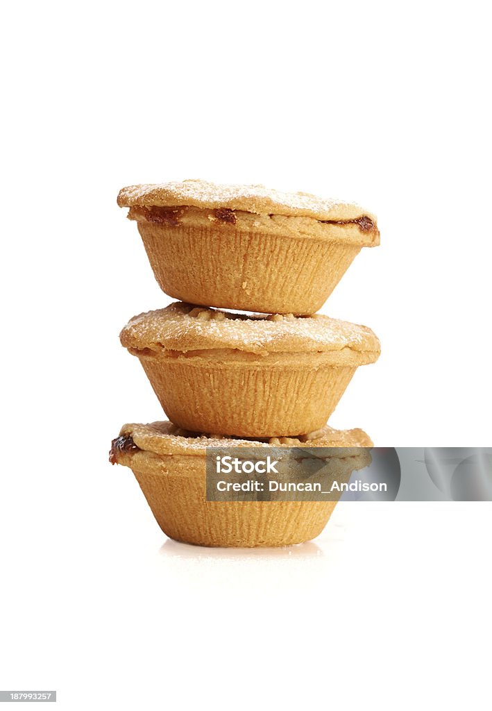 Christmas Mince Pie Sweet Christmas mince pies on a white background. Absence Stock Photo