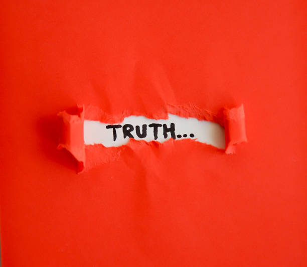 istock Red paper revealing the truth underneath 187993380