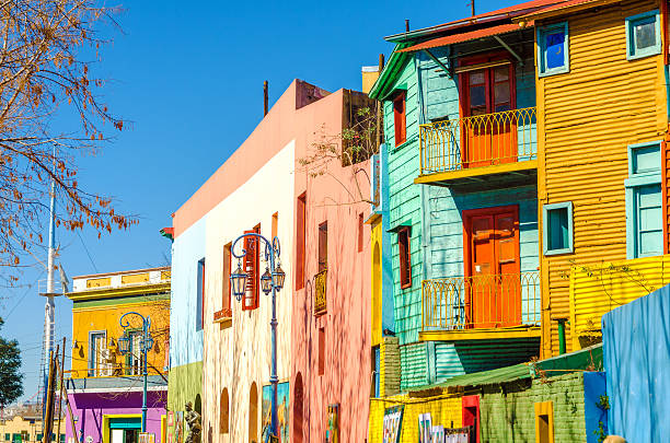 Caminito Street in Buenos Aires Bright colors of Caminito street in La Boca neighborhood of Buenos Aires, Argentina la boca buenos aires stock pictures, royalty-free photos & images