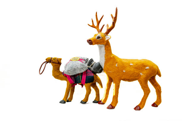 istock Two animals figurines of a dromedary and a reindeer 1879939649