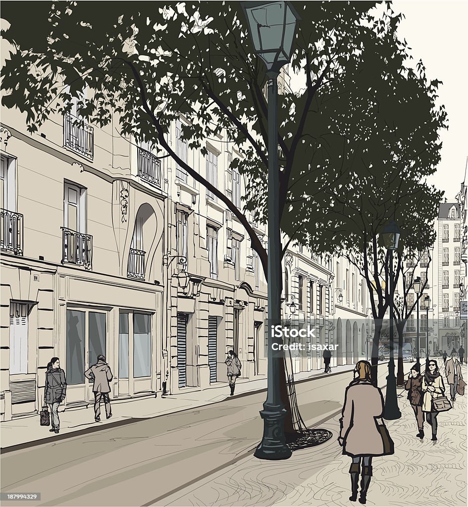 Montmartre à Paris - clipart vectoriel de Paris - France libre de droits