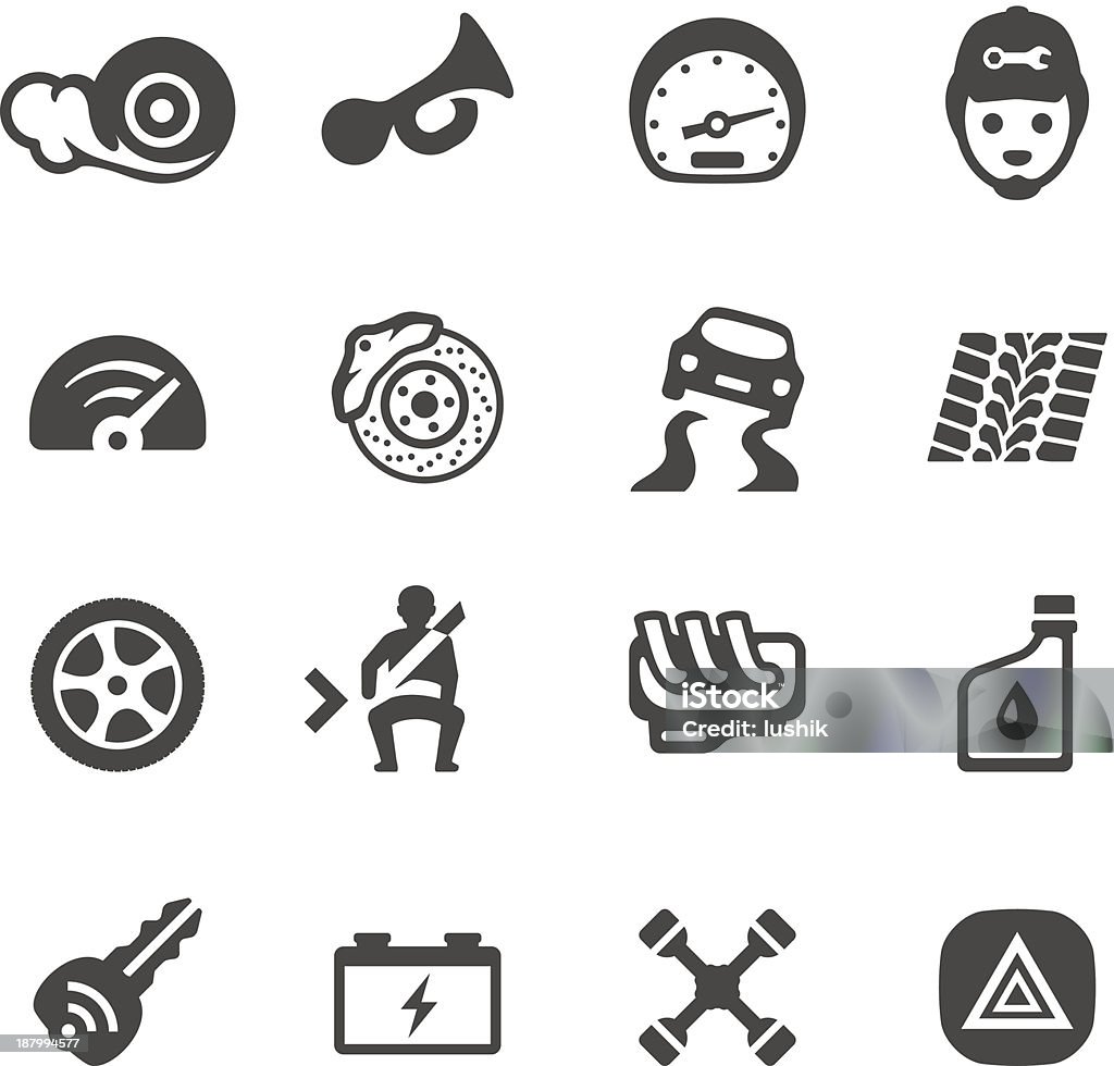 Mobico icone di parti di Auto - arte vettoriale royalty-free di Icona