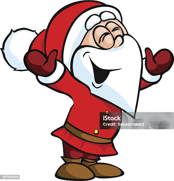 Illustration Of Santa Claus Stock Illustration - Download Image Now - Anthropomorphic Smiley Face, Arms Raised, Art