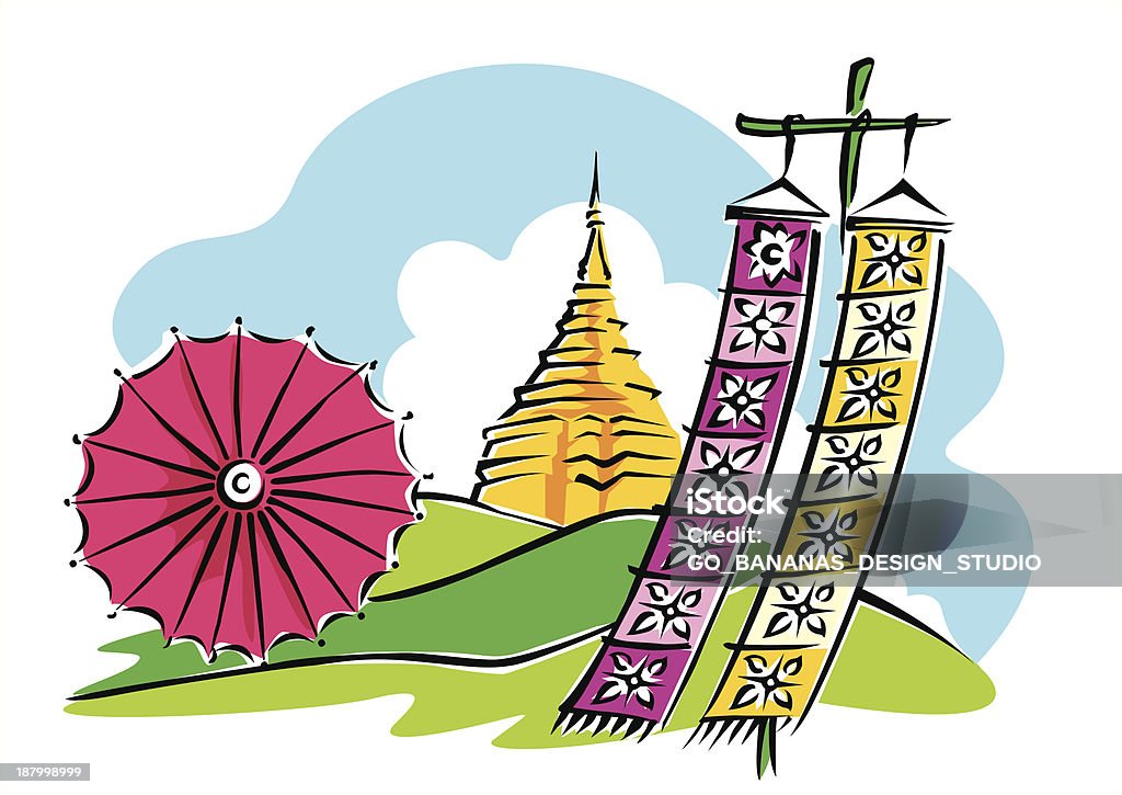 Norte da Tailândia - Royalty-free Tailândia arte vetorial