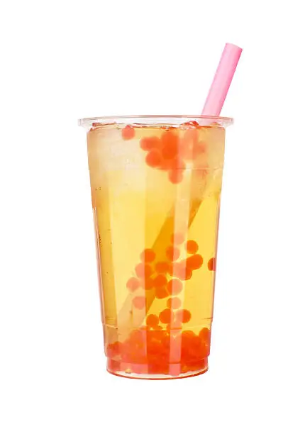 bubble tea in a disposable cup