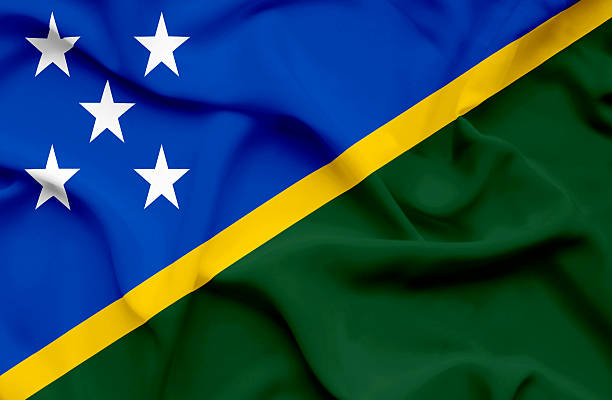 istock Solomon Islands waving flag 187999476