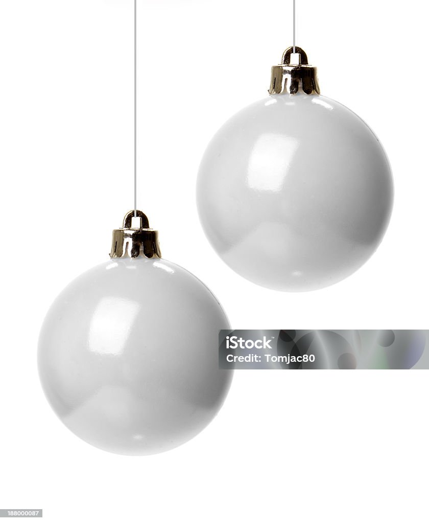 Weihnachten, Weihnachtskugeln weiß - Foto stock royalty-free di Bianco