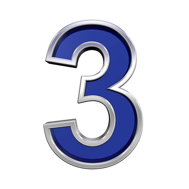 istock One digit from blue glass with chrome frame alphabet set 188000240