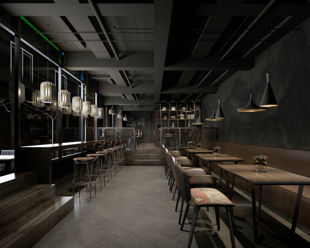 istock 3d render of cafe restaurant interior 1880012860
