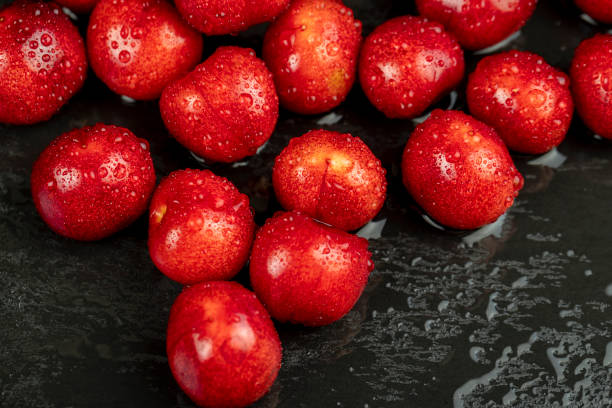 istock delicious collected and wet cherry berries with pits 1880027334