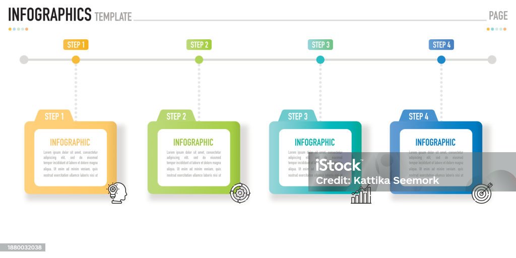 Rectangular Folder Infographic For Business Presentation Stock ...