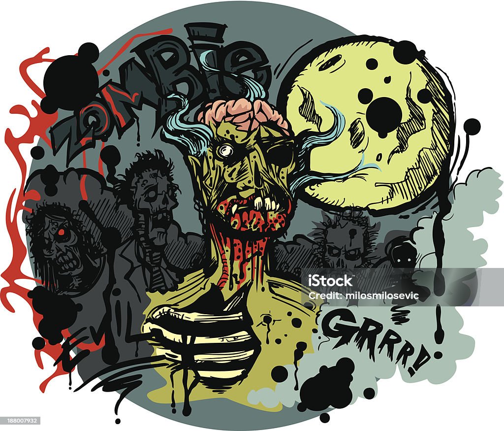 Zombies - Grafika wektorowa royalty-free (Bazgroły - Rysunek)