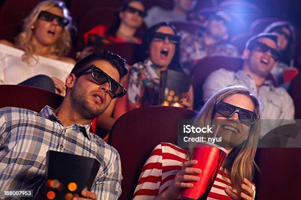 Audience Watching 3d Film At Cinema Stock Photo - Download Image Now - 20-29 Years, 25-29 Years, 3-D Glasses