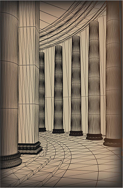 ilustraciones, imágenes clip art, dibujos animados e iconos de stock de matriz de la columna con un estilo griego dórico base - column base strength courthouse