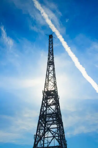 Photo of Poland, Upper Silesia, Gliwice, Radio Tower, Sun Shining Through