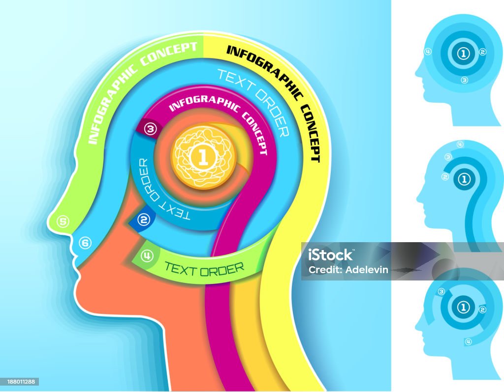 Cérebro infográfico conceito. - Vetor de Anatomia royalty-free