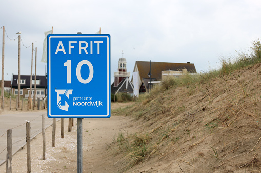 Dune junction at the North Sea coast of Noordwijk in the Netherlands