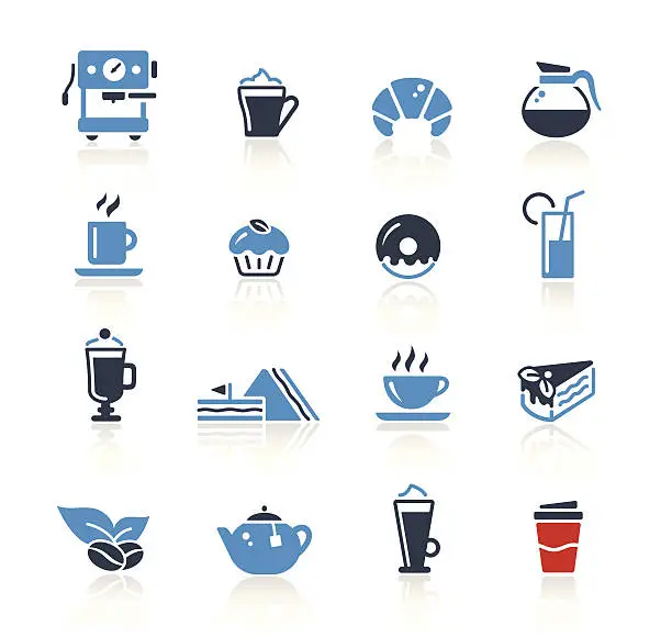 Vector illustration of Coffee Icons Two Colors | Pro Series