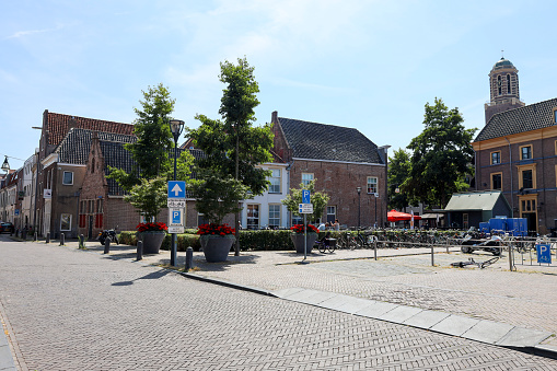 Old and archival buildings  of the city center of Zwolle in the Netherlands