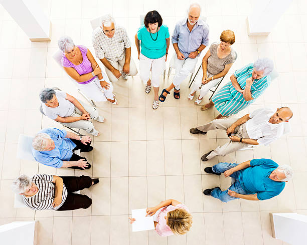 istock Group of senior on a seminar. 188012572