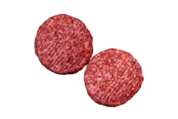 istock Fresh raw ground beef burger patty with salt and spices 1880129572