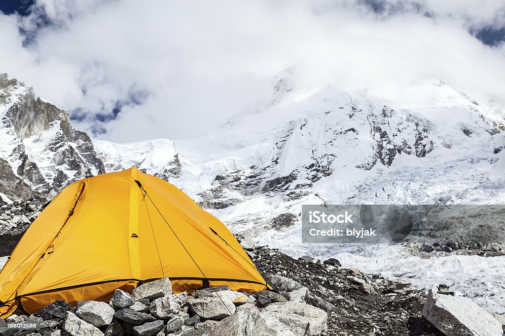 에버레스트 베이스 캠프, 텐트 - 로열티 프리 에베레스트 산 스톡 사진