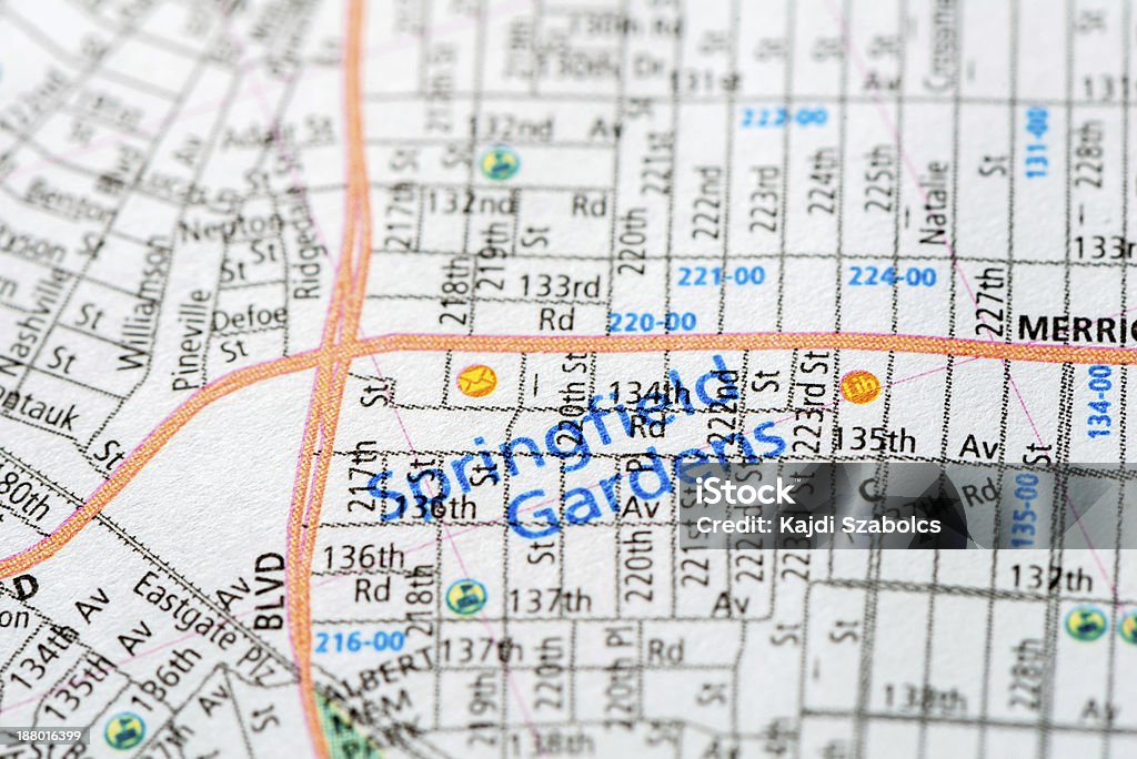 Спрингфилд-Гарденс-карты Нью-Йорка - Стоковые фото Карта роялти-фри