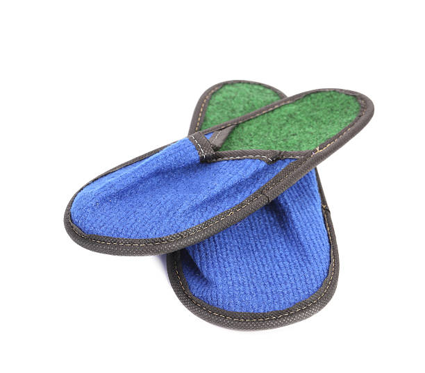 istock Bright pair of blue slippers. 188016954