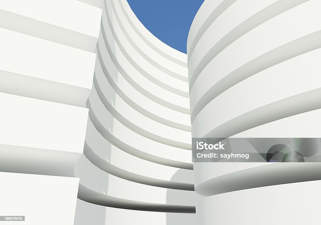 Abstrait blanc architecture et bâtiment, Représentation en 3d - Photo de Abstrait libre de droits
