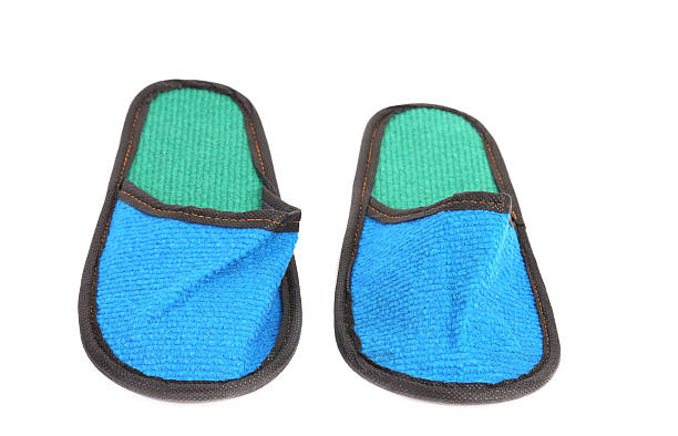 istock Close up of bright blue slippers. 188021194