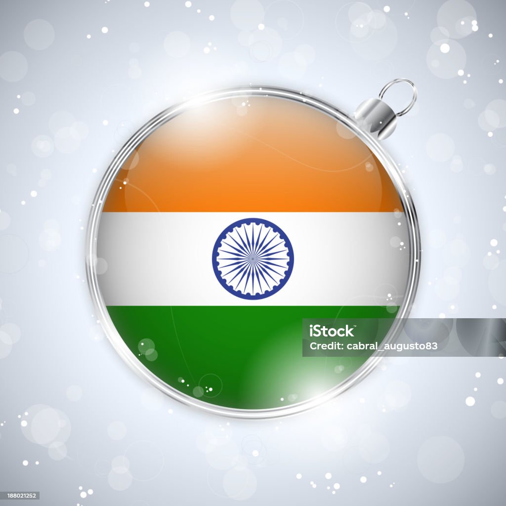 メリークリスマスのシルバーのボール、インドの国旗 - お祝いのロイヤリティフリーベクトルアート
