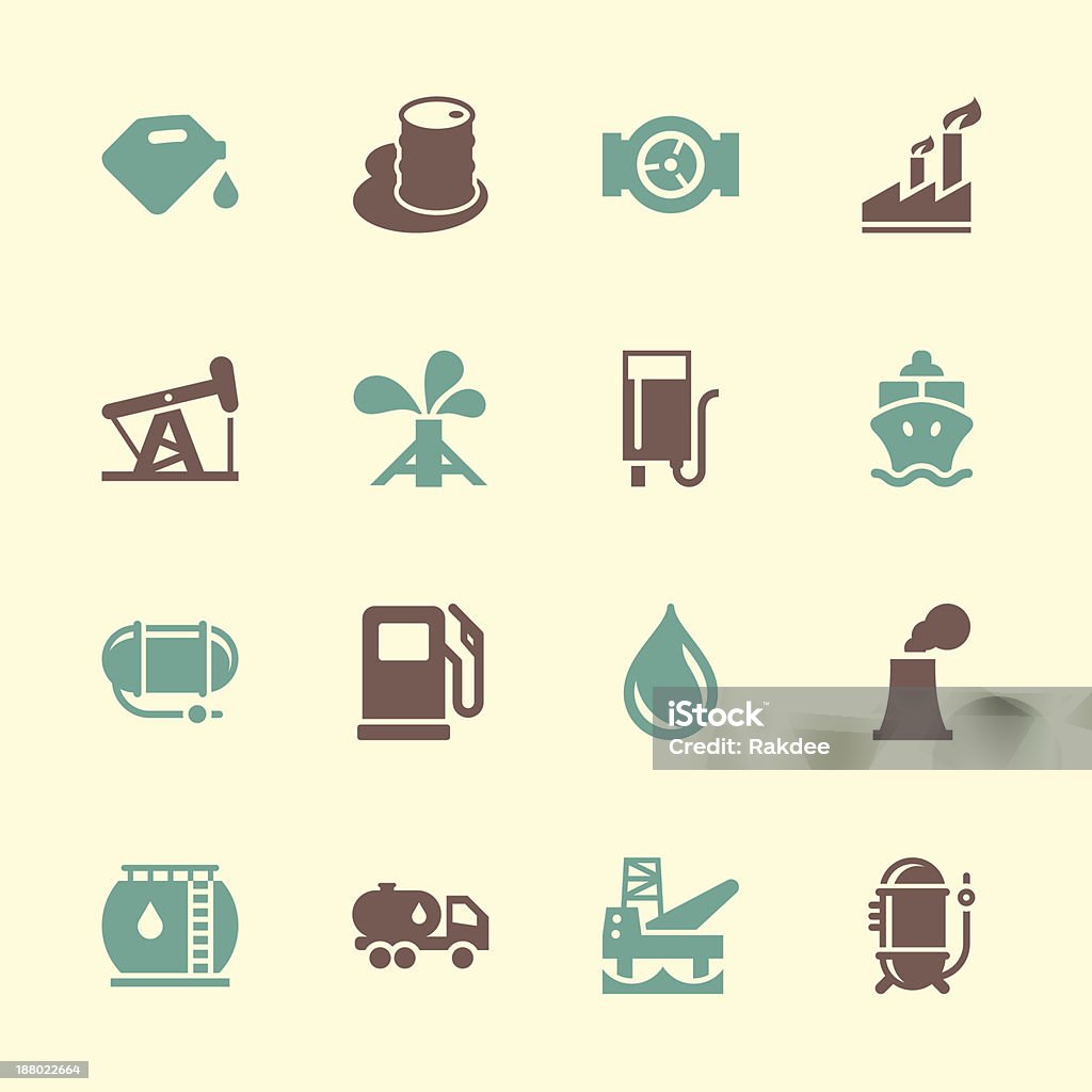 Combustible iconos de la industria-serie de Color - arte vectorial de Barril libre de derechos