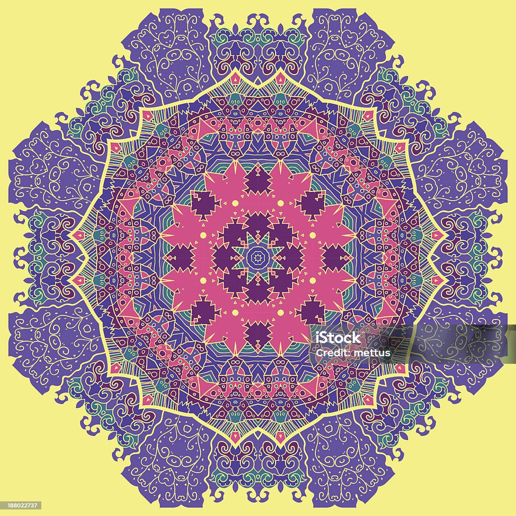 Oriental motif mandala - clipart vectoriel de Broderie libre de droits