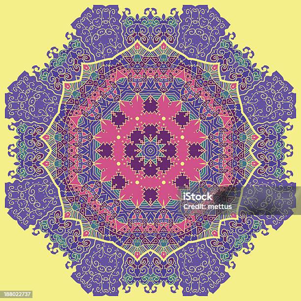 Vetores de Tema Oriental Mandala e mais imagens de Amarelo - Amarelo, Artesanato, Babadinho