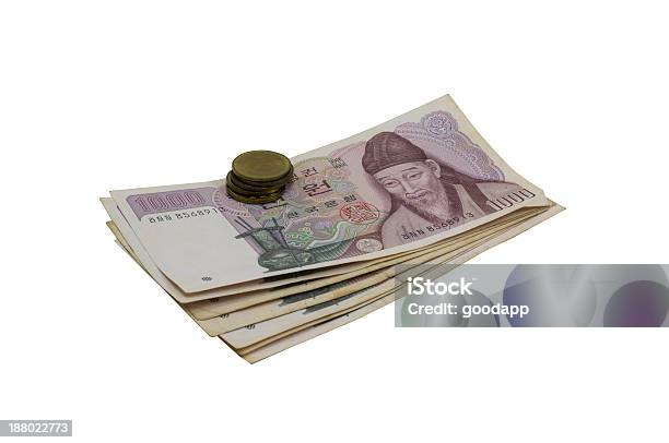 Unidade Monetária Coreana - Fotografias de stock e mais imagens de Branco - Branco, Conta - Acessório Financeiro, Coreia