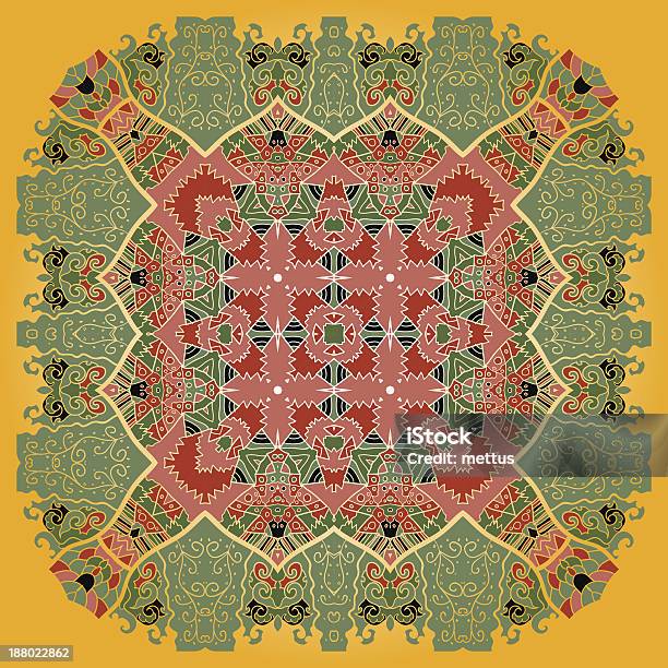 Oriental Mandala Do Motifname - Arte vetorial de stock e mais imagens de Alcatifa - Alcatifa, Bordado, Com folhos