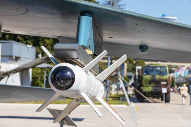istock Air to surface guided missile with television or optical guidance 1880236833