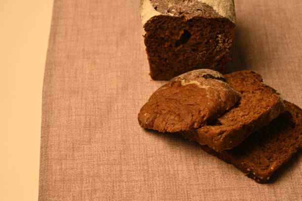 black rye homemade bread on the table