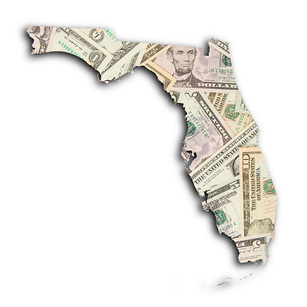 istock A map of Florida made up of dollar bills 188026691