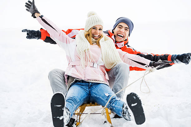 istock Cheerful couple enjoying in winter. 188026741