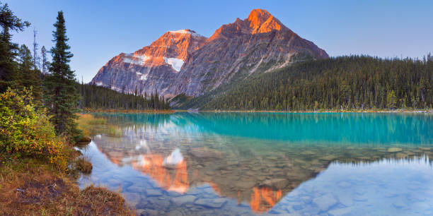 Mount Edith Cavell and lake, Jasper NP, Canada at sunrise