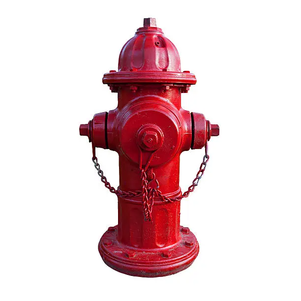 Photo of Red fire hydrant with white background