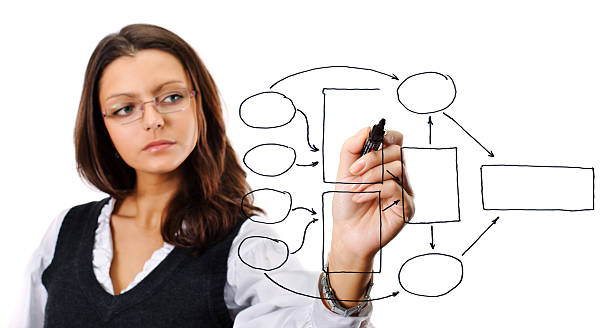 istock Businesswoman with an empty diagram 188027346